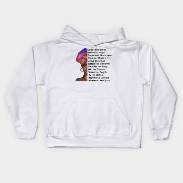 Powerful Black Women, Women of Black History, Black History Month Kids Hoodie by UrbanLifeApparel